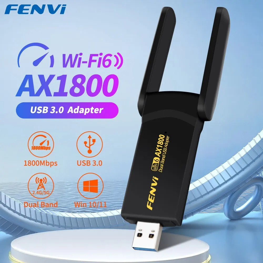 Karta sieciowa FENVI 1800Mbps WiFi 6 USB za $7.55 / ~30zł