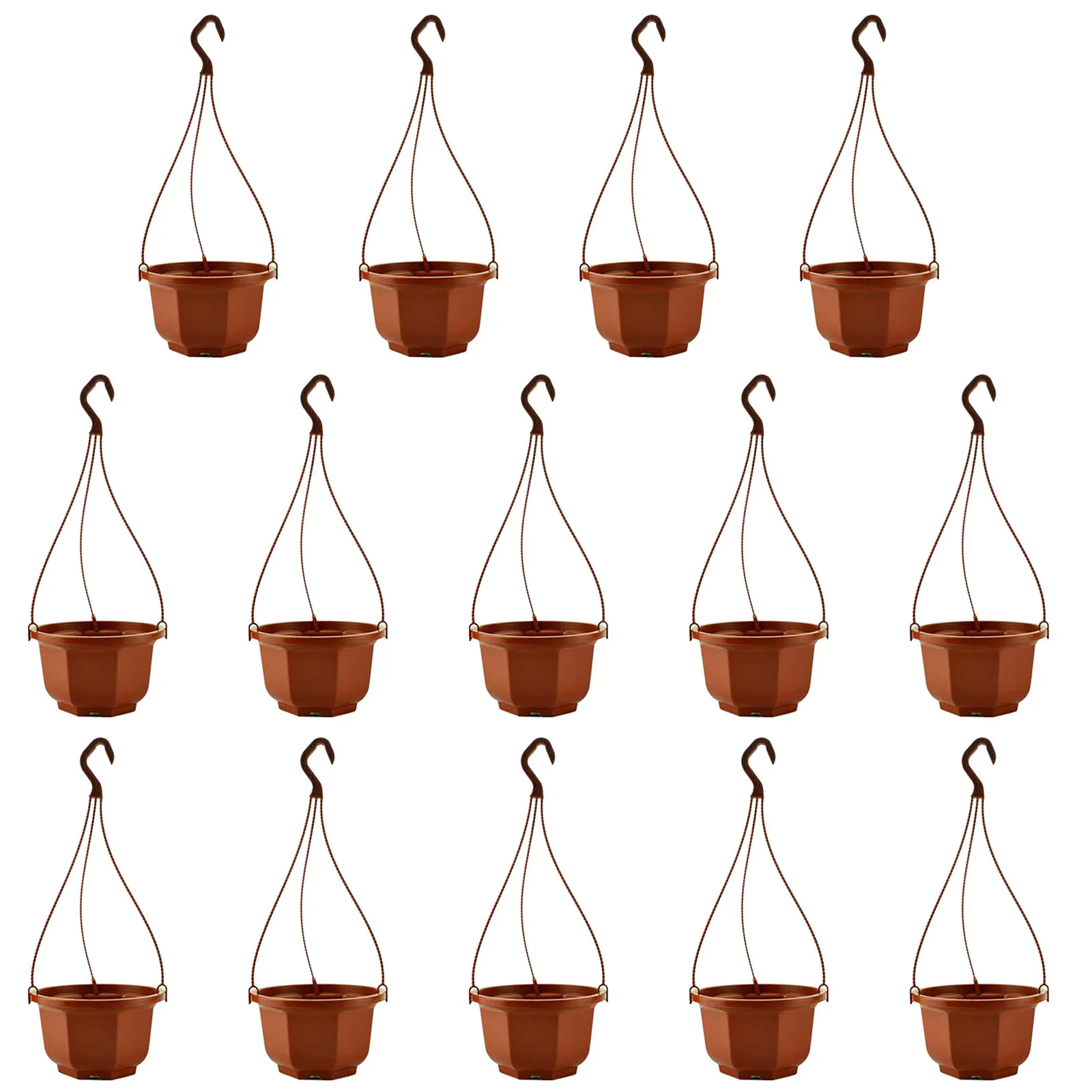 14PCS-Plastic-Hanger-Flower-Pot-Chain-Tray-Plant-Basket-Holder-Care-Soil-Orchid-Balcony-Garden-Wall.jpeg 14Db Műanyag Fogas Virágcserép -Tálca Tálca Kosár Tartó Gondozó Talaj Orchidea Erkély Kerti Fal Dekoráció Kültéri Beltéri Beltér - Image 5