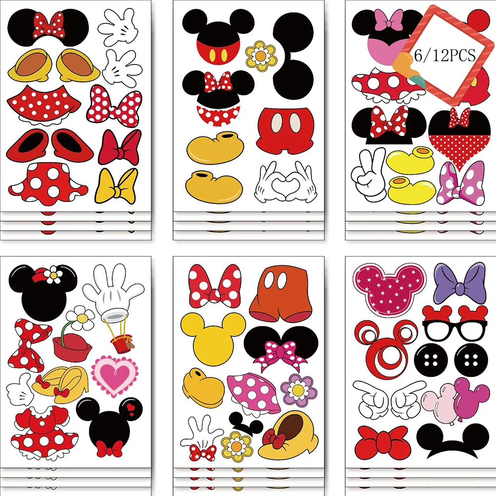 6-12sheets-Disney-Mickey-Cartoon-Stickers-Minnie-Anime-Sticker-Suitcase ...