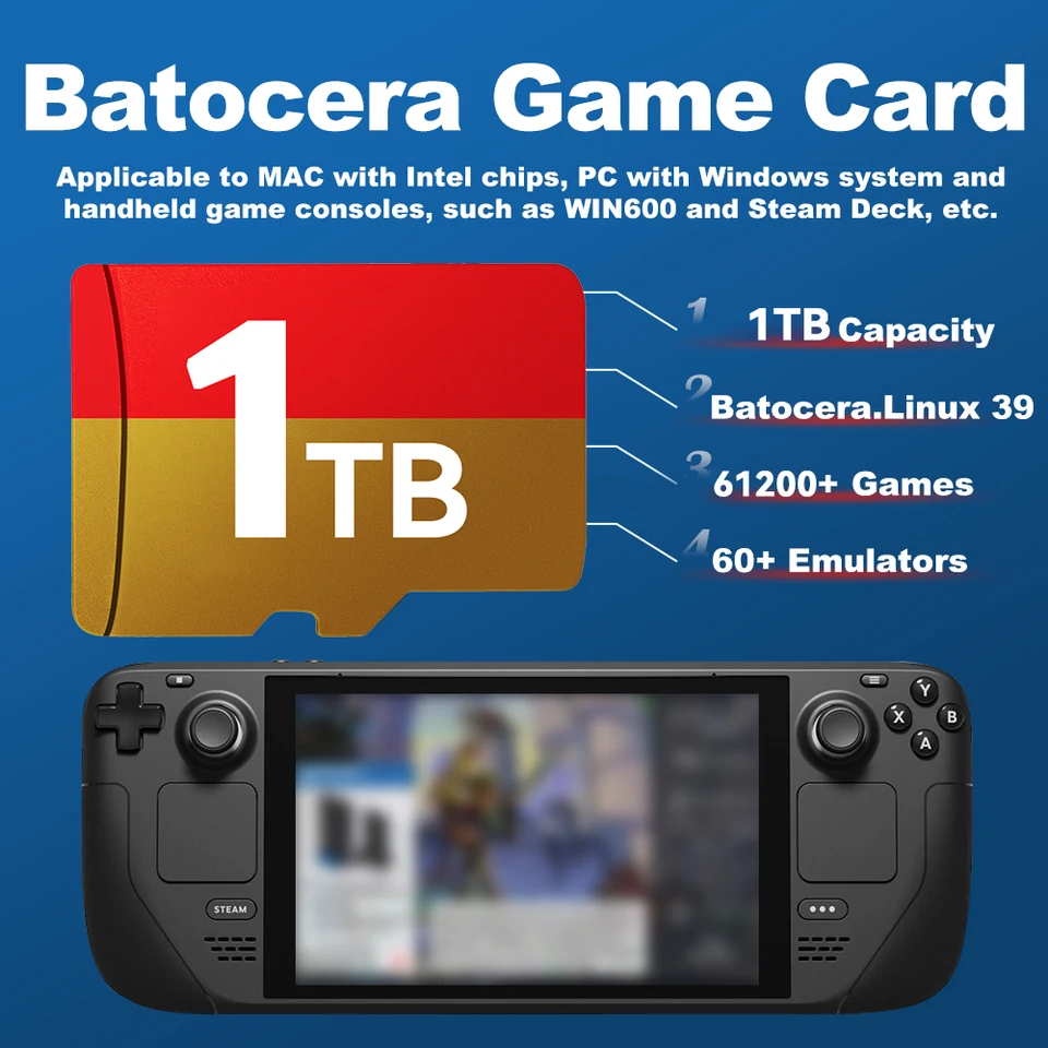 1TB Game TF Card for Steam Deck/Wins Handheld Latest Batocera 39