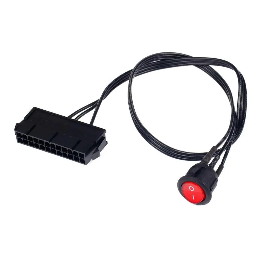 50 cm 24-polige Buchse ATX Netzteil PC Netzteil Starter Tester Start-Up-Überbrückungskabel mit EIN/AUS-Schalter ATX Mining Power Start-Schalter – Detail 6
