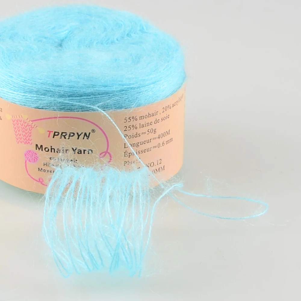 TPRPYN 1Pc 50g Mohair Silk Yarn for knitting Thin Crochet yarn Wool lana knit Yarn Acrylic Plush puffy fluff line thread