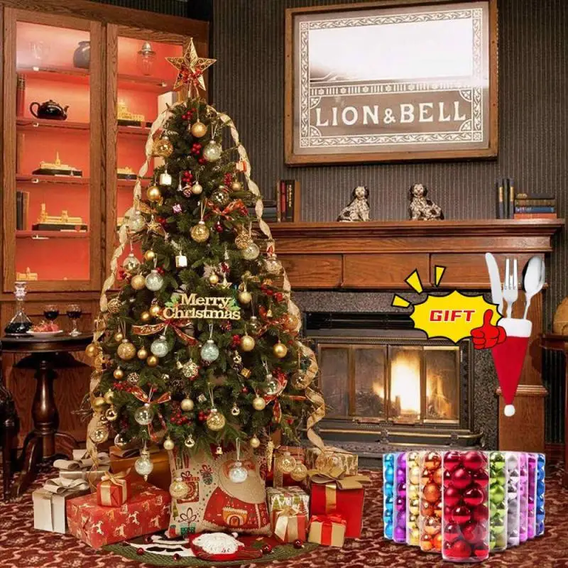 

6/24 шт. Рождественские шары, рождественские украшения, подвесные украшения для елки, украшения для дома, Новогодние декоративные аксессуары 2024