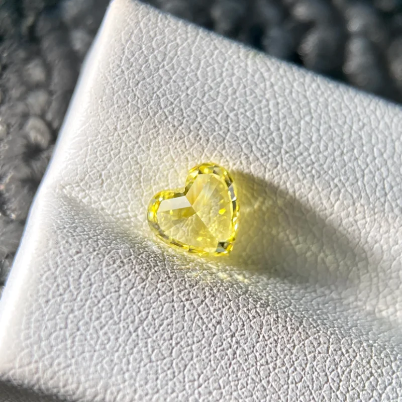 IGI-zertifizierte Diamanten, Fancy Yellow, herzförmig, im Labor gezüchtete Diamanten, 0,5-3,0 ct, HPHT/CVD, gelbe lose Diamanten, als Geschenk für Liebhaber. – Detail 3