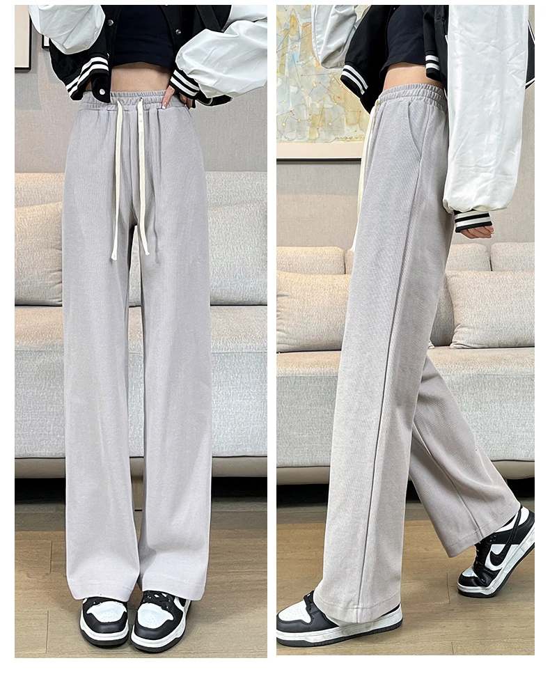 trousers for women Women Chic Office Wear Straight Pants Vintage High  Ladies Trousers Baggy Korean 2022 Spring/Summer/Autumn Wide Leg Female fashion clothing