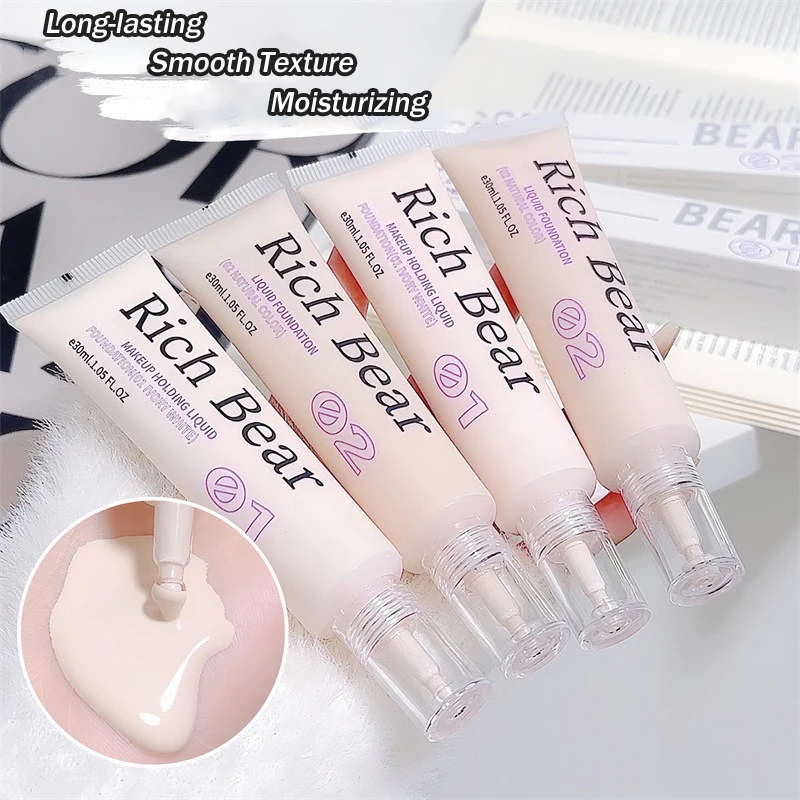Liquid Foundation Ivory White Liquid Foundation Waterproof Lasting Concealer Full Coverage Brighten Face Moisturizing Oil-control