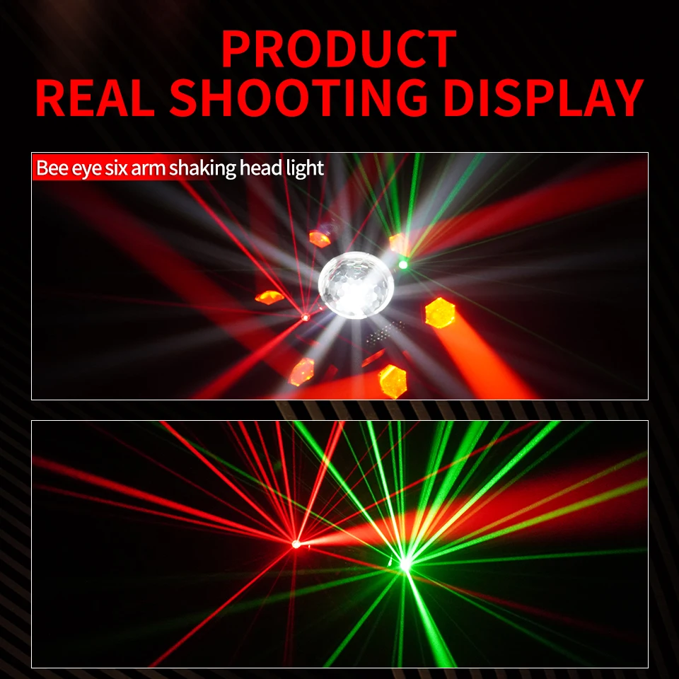 RGBW Kaleidoscope Six-Arm Mini Magic Ball Laser Light 120W 6 Head DMX Moving Hea