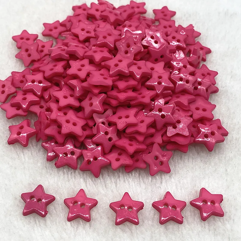 New 12mm-15mm-20mm Colours Five- Pointed Star with Two Eye Buttons  Resin Sewing Buttons Diy Scrapbooking Multicolour 3