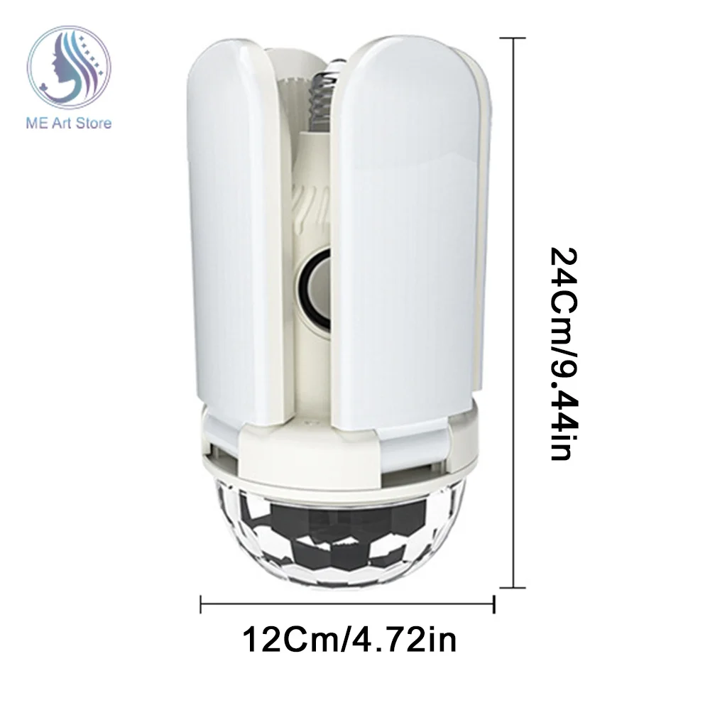 E27 LED Bulb Fan Blade Four-leaf Music Lamp Bluetooth Speaker Foldable LED Light Bulb Ceiling Light With Remote Controller smart led light bulbs