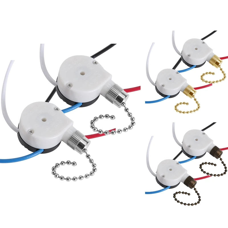 2 Pcs Fan Light Switch Ze208s 3 Speed 4 Wire Ceiling Fan Switch