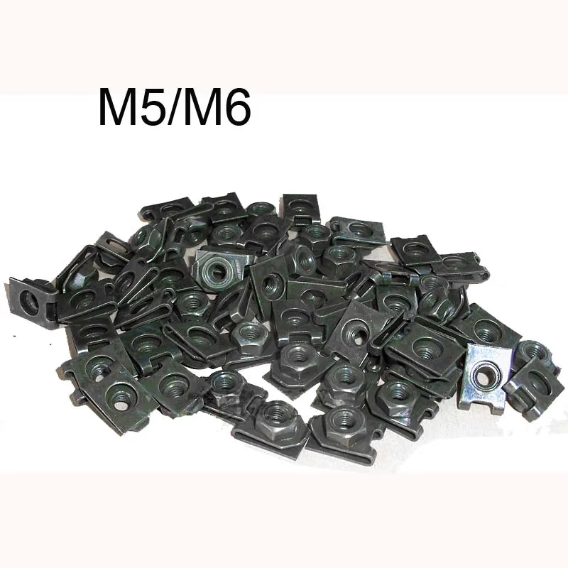 Pack of 10pcs Car Motorcycle Scooter ATV Moped E-bike Plastic Cover Metal Retainer 6mm 5mm U-Type Clips with Nut M6 M5