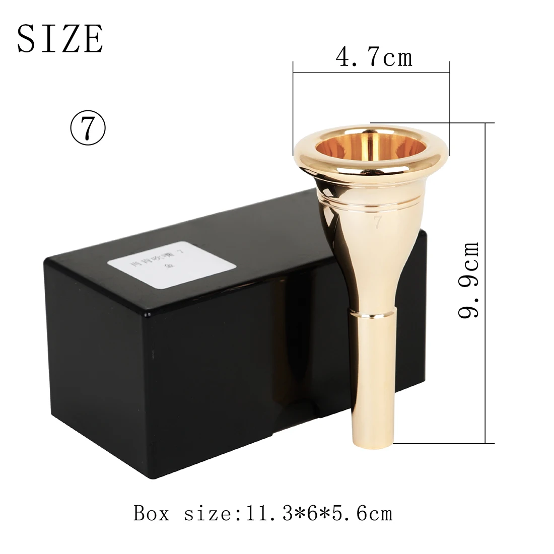 Description Picture 5 of itemNo. 7 Bass Tuba Mouthpiece Brass Instrument Accessories Large Holding Horn Mouthpiece Silver Golden Brass 13.3mm Music Parts