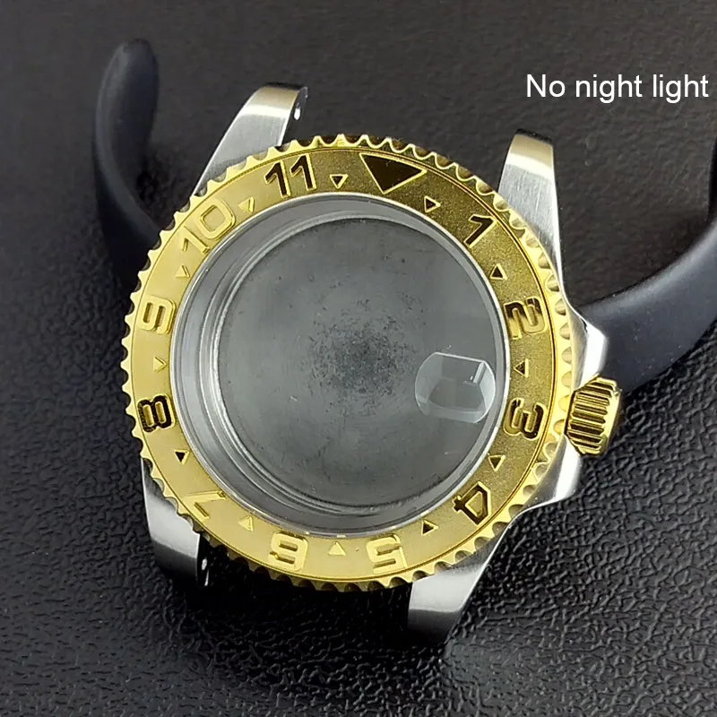 40MM Sapphire Glass GMT Bidirectional Rotation Watch Case with Accessories