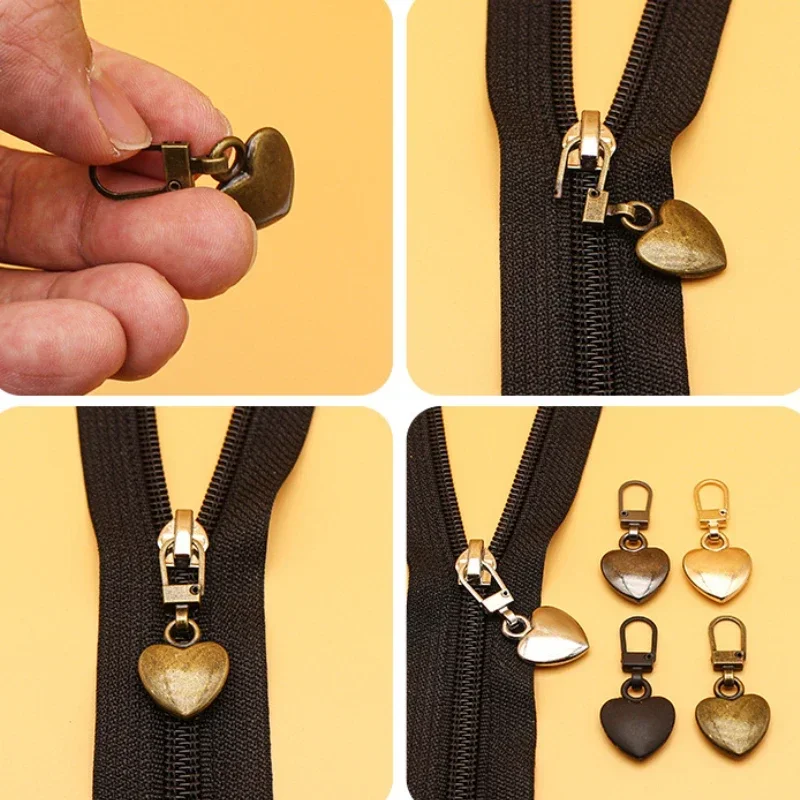 5Pcs Metal Zipper Puller Tap Slider DIY Sewing Zipper Sliders - Main Image