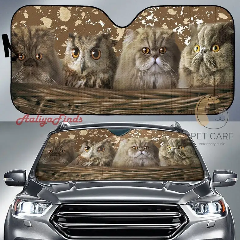 

Cats And Owl Auto Sun Shade Amazing Best Gift Ideas 2022