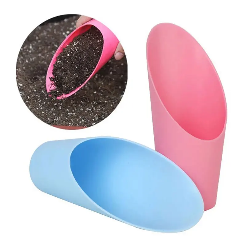 1pc Plastic Bucket Shovel Potted Cultivation Cylinder Mini Succulent Green Plant Soil Spade Shovel Garden Tools