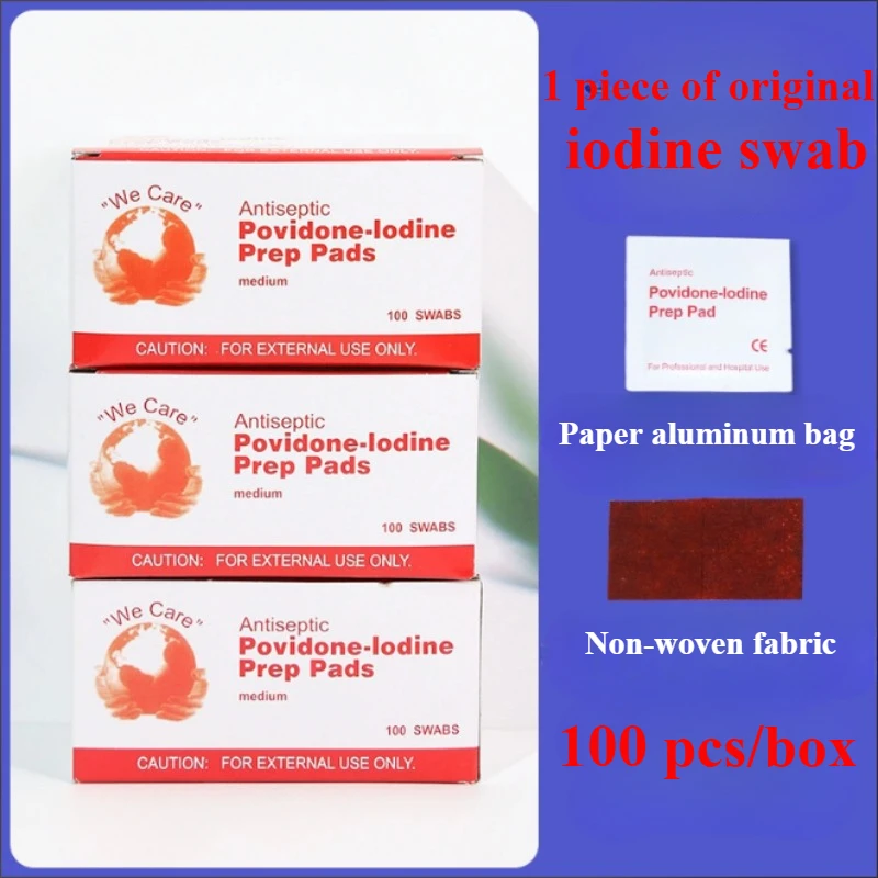 Skin iodine wound disinfection treatment, convenient to carry outdoor sports disaster essential first aid kit supplies