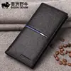 BISON DENIM Cowskin Leather Men Wallets Multi-Functional Cowhide Coin Purse Slim Genuine Leather Wallet Men Card Holders N4437 1