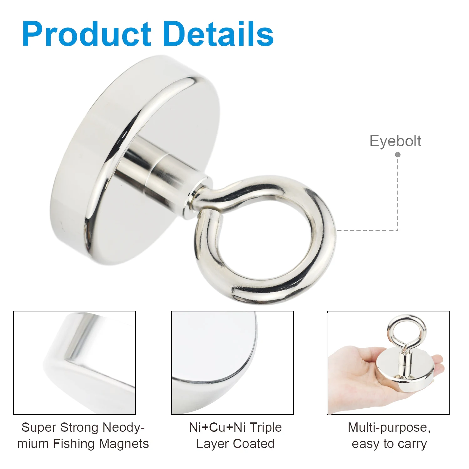 Neodymium Magnets 10-42mm Powerful Magnet Hook for Fishing