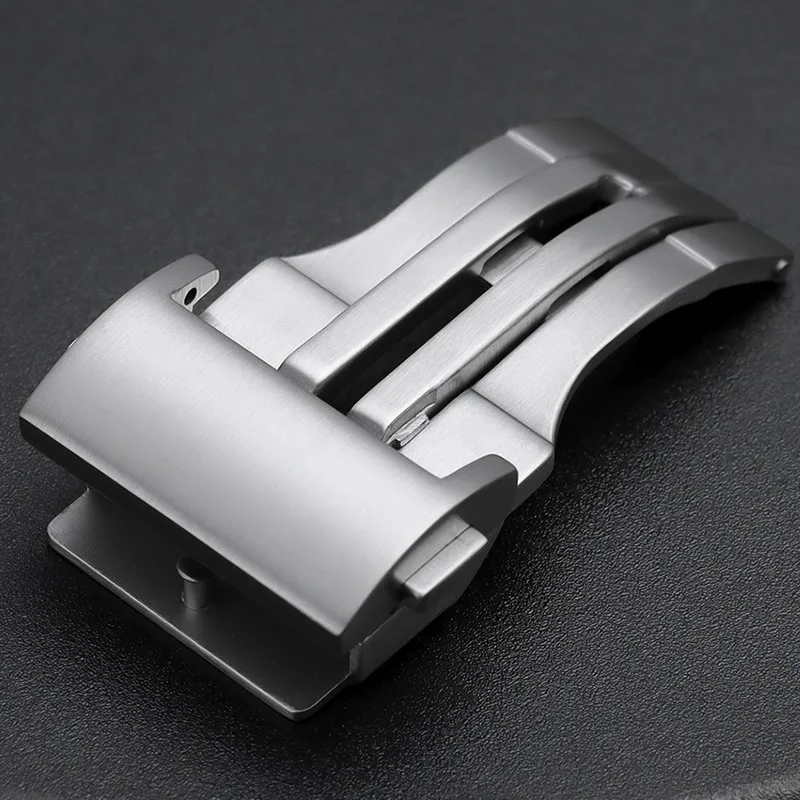 Stainless Steel Brushed Deployment Watch Buckles with Double Press Strap Clasps