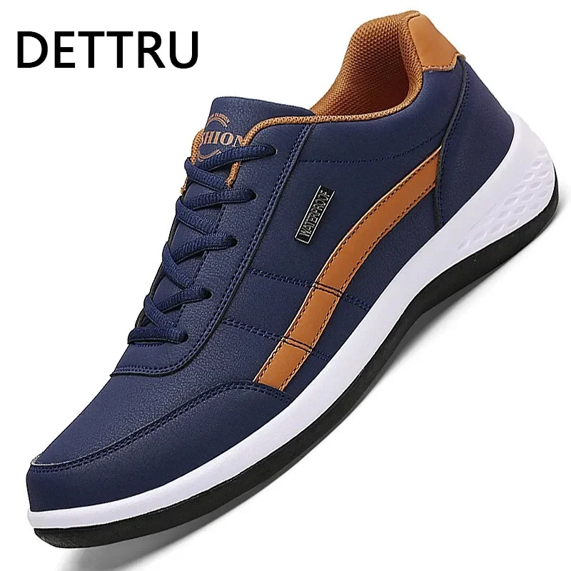 Leather Men's Shoes Luxury Brand England Trend Casual Shoes Men Sneakers Breathable Leisure Male Footwear Chaussure Homme images - 6