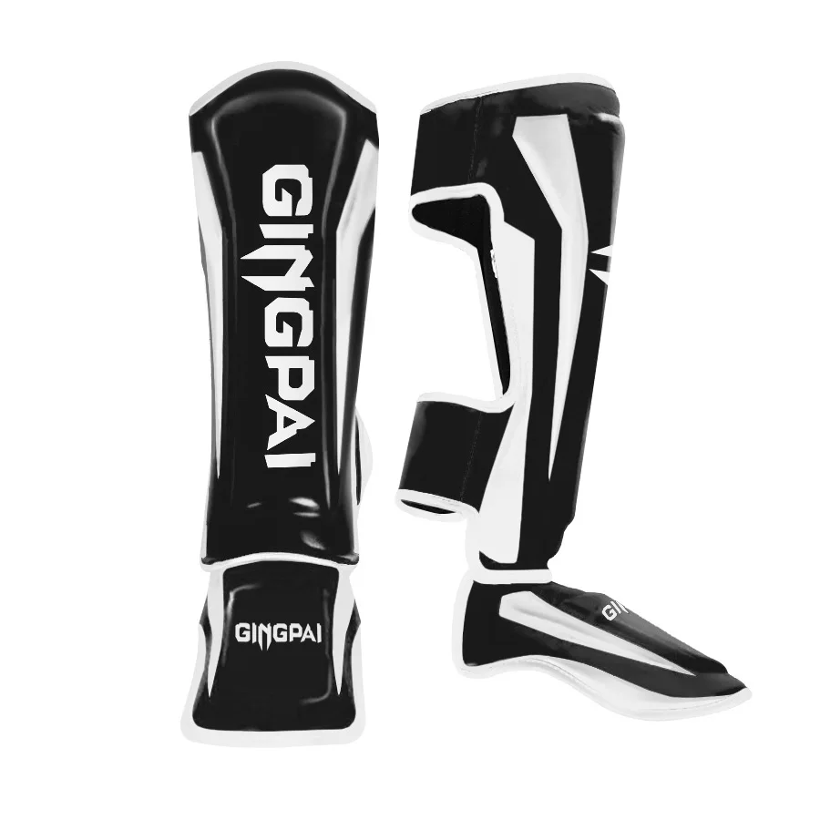 Kickboxing Shin Guards Kickboxing Leg Guards Shin Guard Pads Thicker Boxing Shin Guards PU Leather Protect Leggings Martial Art Muay Thai Leg Taekwondo Feet Ankle Karate Protector