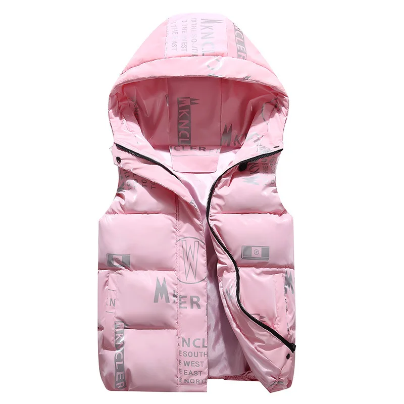 Children Vest Children's Vest for Boys Girls With Hood Outerwear Kids Printed Coat Sleeveless Down Jacket Winter Waterproof Waistcoat Warmer