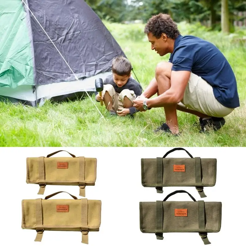 

Tent Peg Pouch Storage Containers For Camping Accessories Tent Hammer Storage Bag Canvas Stakes Pegs Pouch Hammer Nail Tote For