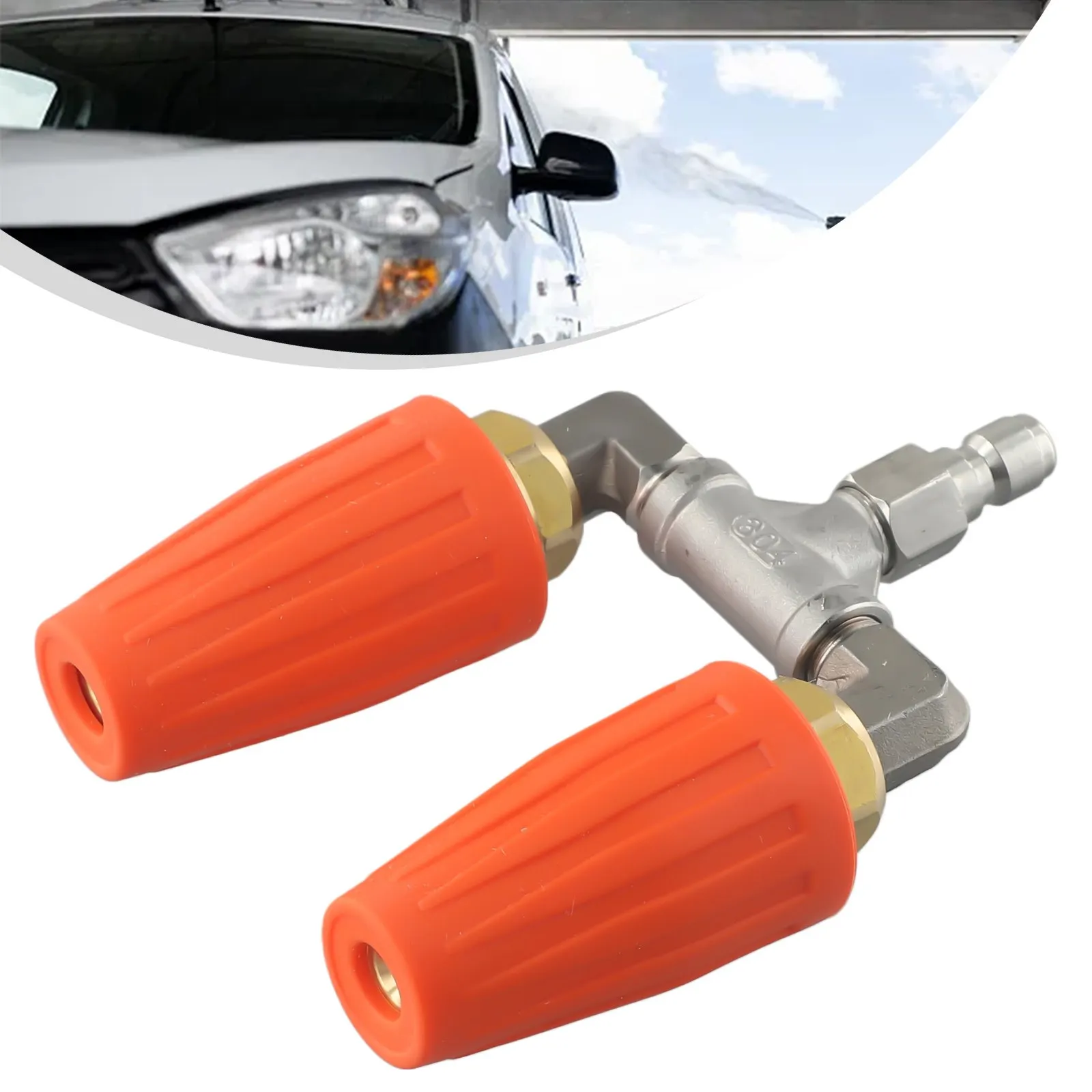 

1pcs Rotating Dual Turbo Nozzle Replacement High Pressure Washer Spray Tip 4000PSI 4-6GPM Red Color Garden Pressure Washer
