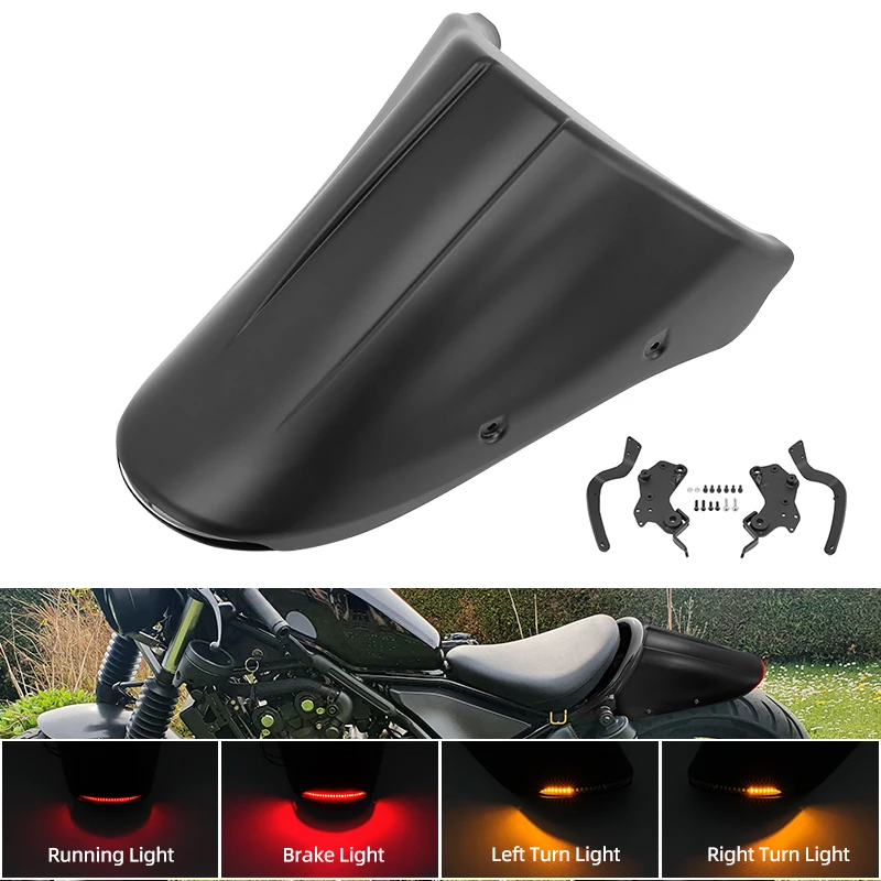 

Motorcycle Accessories Rear Mudguards Tail Tidy Fender Eliminator Fairing With LED Light For Honda Rebel CMX300 CMX500 2017-2023