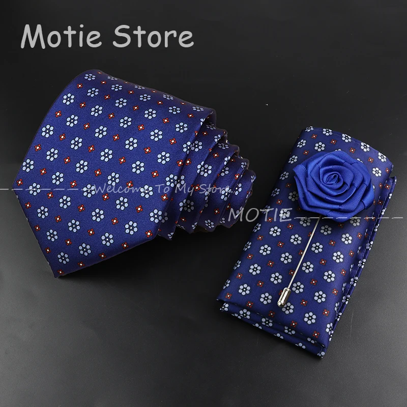 20 Stile, modisches Krawatten-Set für Herren, inklusive Blumenbrosche, weicher Jacquard-Taschentuch, Manschettenknöpfe, Accessoires, Alltagskleidung, Krawatte, Party-Geschenke – Detail 2