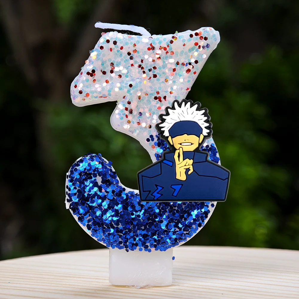 Anime Jujutsu Kaisen Themen-Kerze Nummer 0-9 Geburtstagstortenkerze Dekoration Geburtstagsparty Tortendekoration Baby-Shower Spielzeug Geschenke – Detail 5