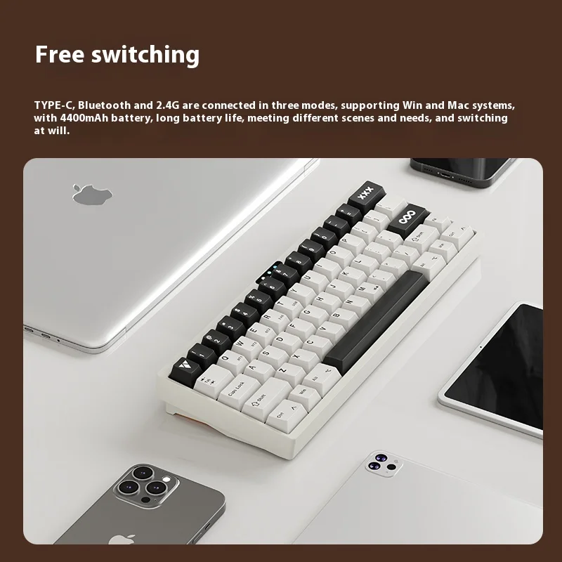 LUMINKEY60 Pro 기계식 키보드, CNC 알루미늄 60% 레이아웃, 맞춤형 핫 스왑 가능 BT 2.4G 무선 개스킷, 4000mAh 키보드