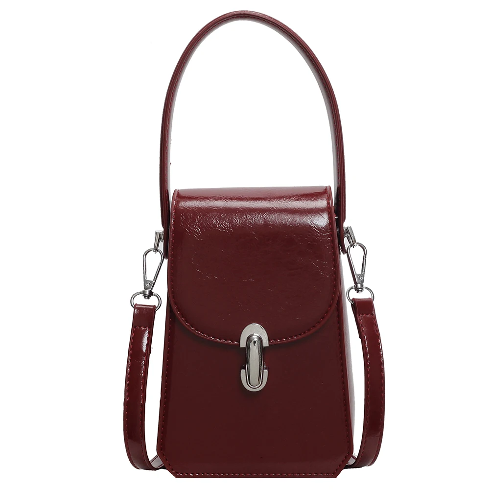 Adjustable Strap for Women Shoulder Purse PU Leather Small Crossbody Bag Magnetic Closure Solid Clutch Purse for Work Travel 2