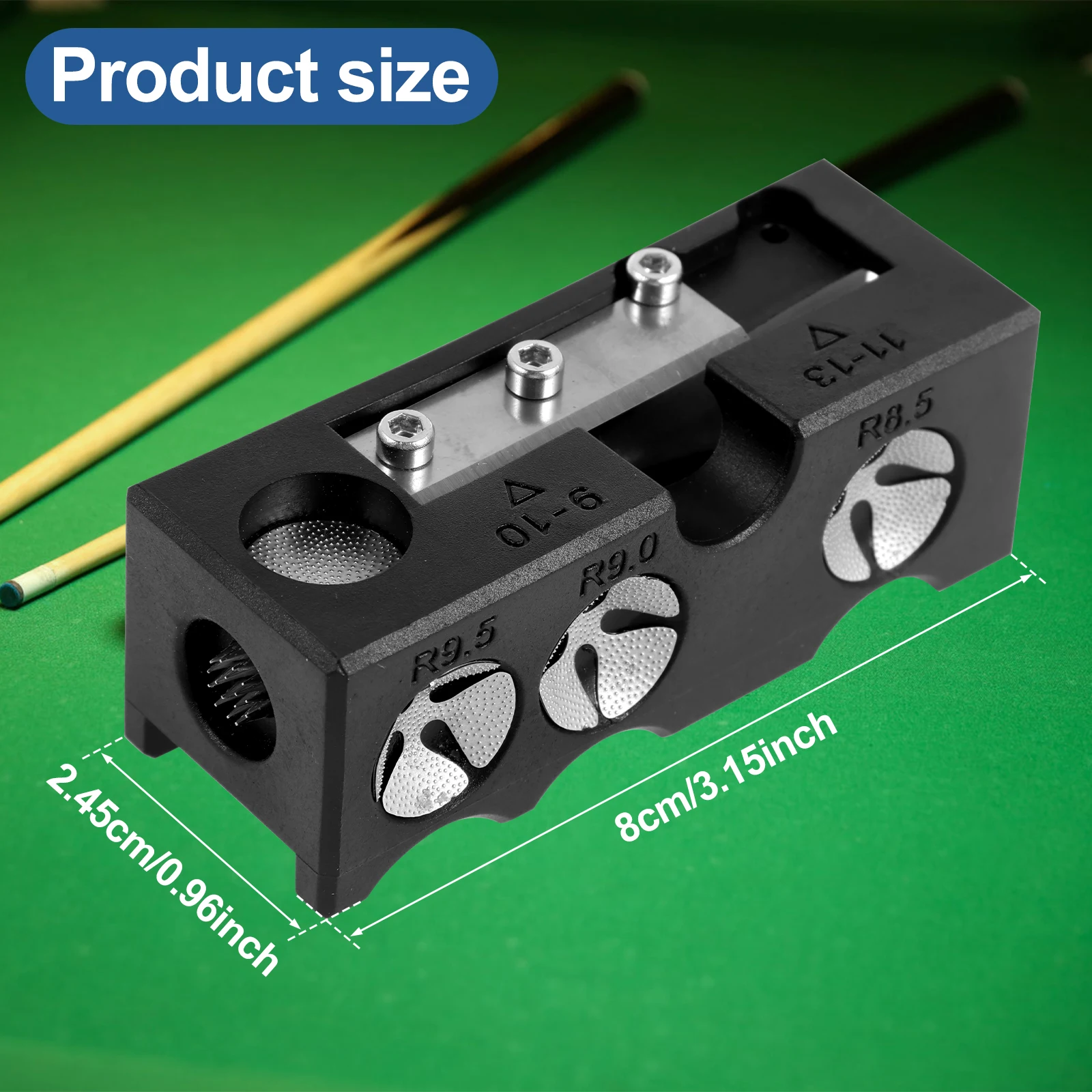 Billiard Cue Tip Shaper 11 in 1 Pool Cue Tip Repairer Multi-Functional Billiard Stick Tip Repair Tools with Wrench for Beginners