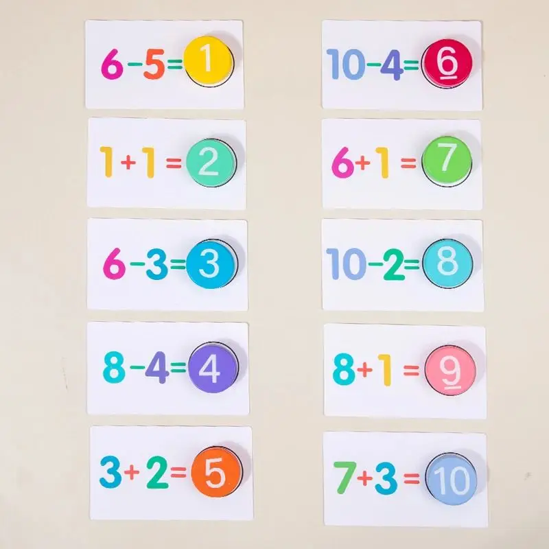 Math Toys Digital Card Montessori Wooden Addition Subtraction Teaching Aids Subtraction Operation Learning Logical Thinking 4