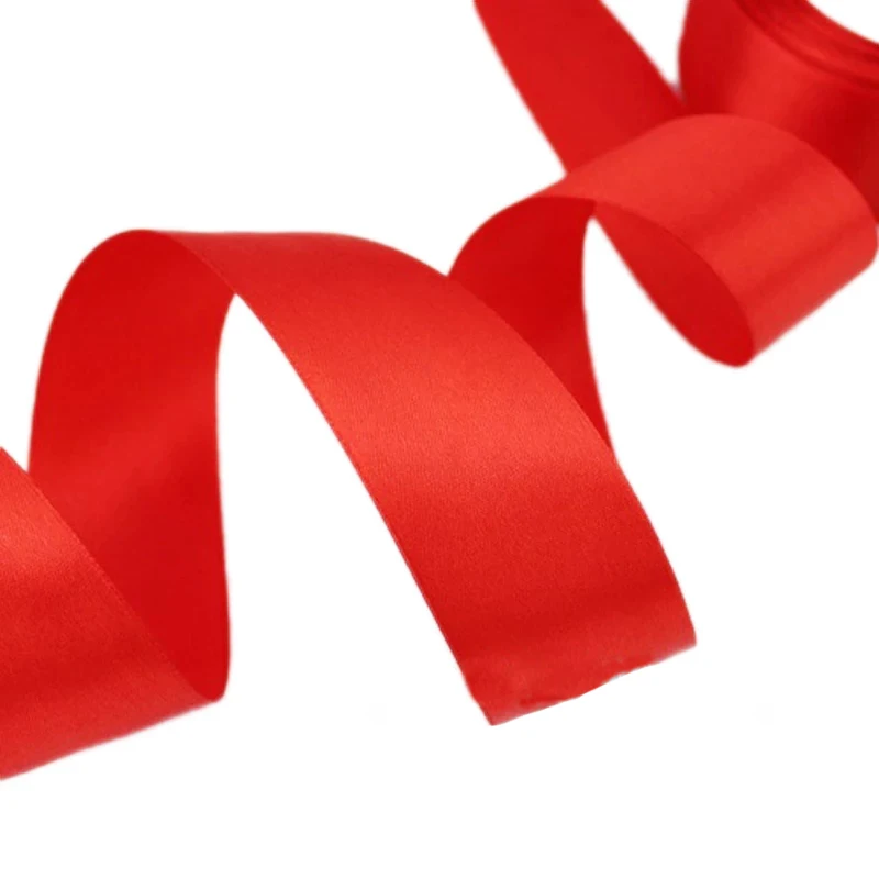 25Yards/Roll Single Face Red Satin Ribbon Wholesale Gift Wrapping Christmas Ribbon (6/10/12/15/20/25/40/50/75/100mm)Width