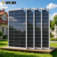 Panneaux solaires rigides RVPOZWER 200W/400W/800W, cellules monocristallines de type N 18BB, rendement élevé de 24% pour système de charge domestique, camping-car, appartement, balcon, extérieur, camping hors réseau, cadre blanc, style plaque arrière. 6
