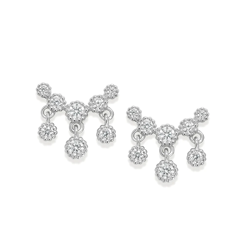 ROXI – boucles d'oreilles à pampilles en Zircon pour femmes, 18 pièces, Punk, or, argent Sterling 925