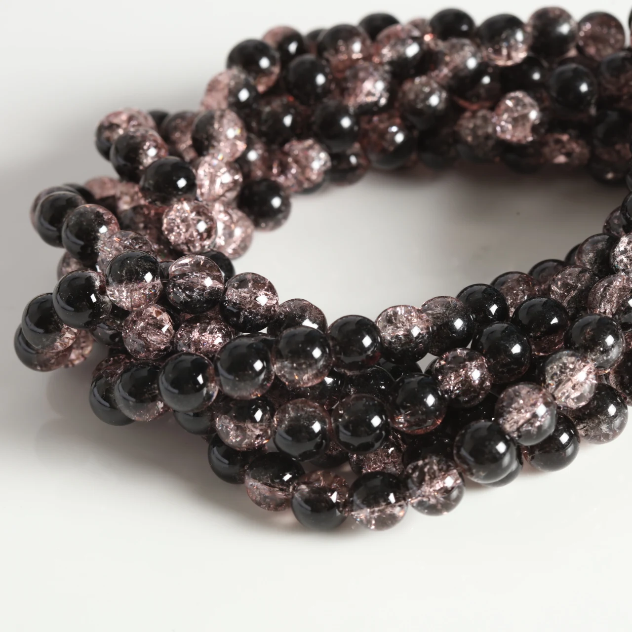 Elegant Pink Crackled Glass Beads for Handmade Jewelry Crafts