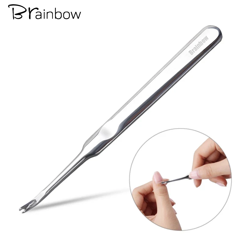 1pc Cuticle Pusher Professional Stainless Steel Nail Cuticle Remover Callus Dead Skin Fork Nail Manicure Pedicure Tools