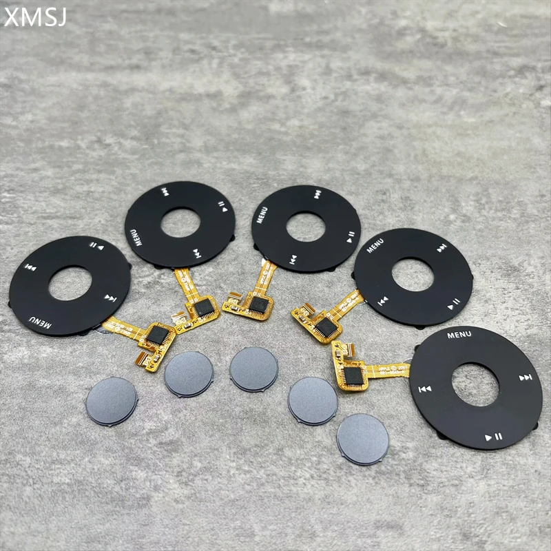 5 Pz/Lotto Black Clickwheel Click Wheel E Tasto Centrale Grigio Per Ipod 6Th 7Th Classic 80Gb 120Gb Thin Thin 160Gb