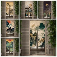 Chinese Traditional Landscape Door Curtain Noren Ink Mountain Painting Kitchen Bedroom Japanese Hanging Entrance Doorway Curtain 1