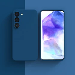 Silky Original Silicone Soft - Touch Protective Phone Case Cover - s21plus (Blue)