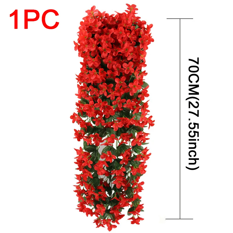 Vibrant Violet Vine Artificial Hanging Flower Arrangement for Home and Garden Decor