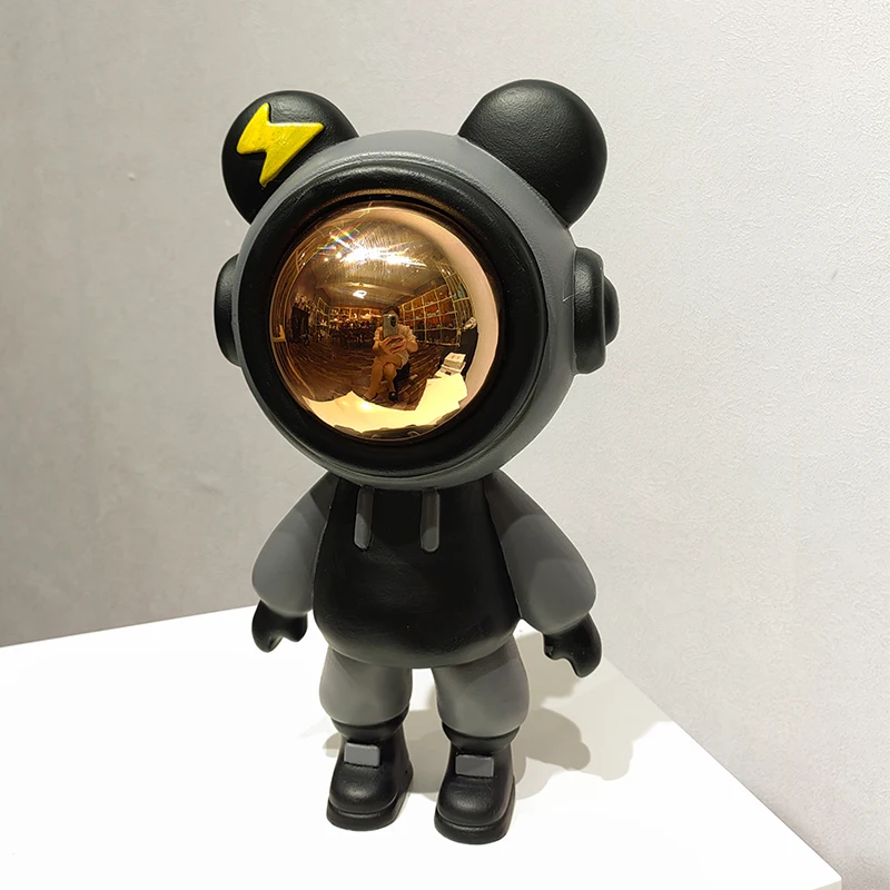 

Home Decor Resin Lightning Bear figurines for interior Kawaii Desk Accessories halloween gift miniature ornament Trendy Hand Off