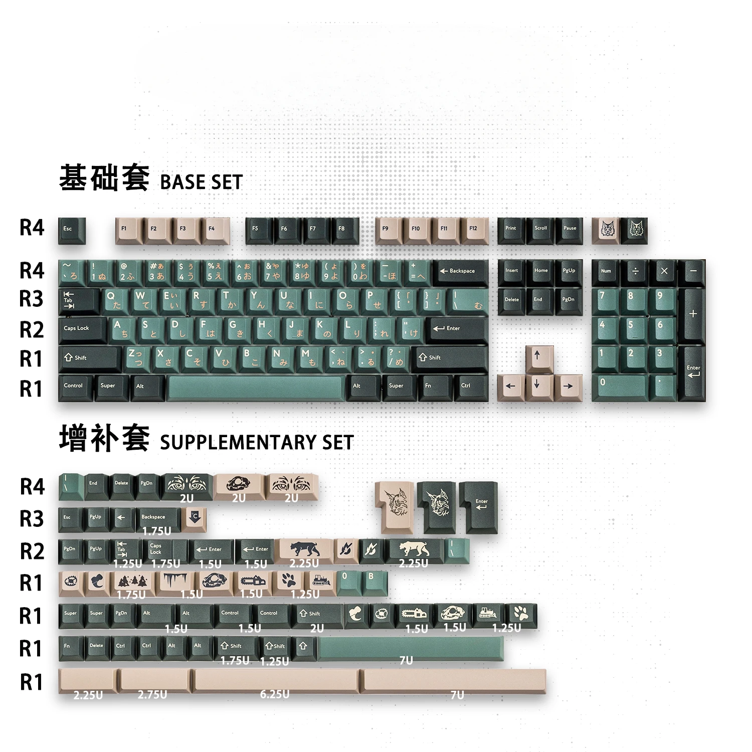 Gmk-silent Forest Theme Keyboard Cap Conjunto Completo Pbt Japonês Russo Perfil Cherry Keycap Personalizado para Teclado Mecânico - Imagem 5