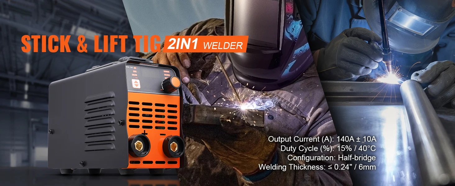 SucceBuy Stick Welder 140A /160A/200A ARC/Lift TIG 2-IN-1 Welding Machine w/ IGBT Inverter Portable MMA Welder Machine Hot Start