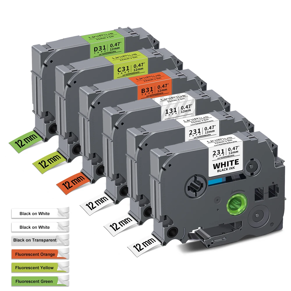10-Pack 12mm Label Tape