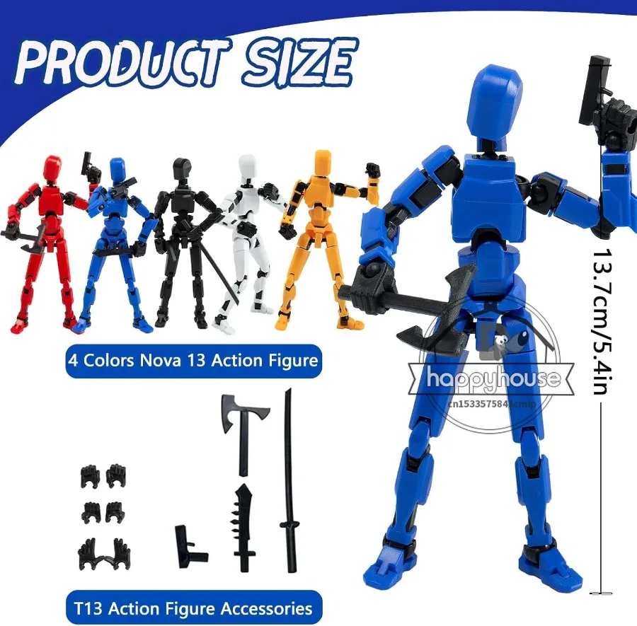 Assemblling Titan T13 Action Figures Set Robot Action Figure Fidget Toys for Boys Lucky Dummy Nova N13 Anime Figure Toy for Kids